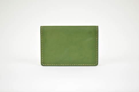 栃木レザー使用｜約30枚収納 本革名刺入れ｜Card holder 01｜オリーブ｜minca（全7色）
