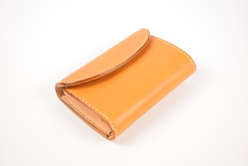 【minca】栃木レザーの三つ折り財布 ミドルサイズ ハンドステッチ滑らかな手触り/Middle wallet 01/キャメル　518【雑貨 ファッション 人気 おすすめ 】