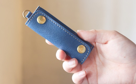 栃木レザー使用｜バッグの本革持ち手カバー 2個セット｜Handle cover｜ブルー｜minca（全7色）