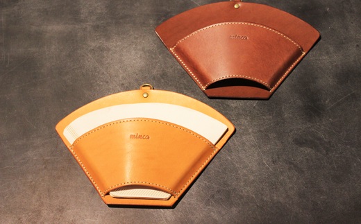 【minca】栃木レザーのコーヒーフィルターケース 自宅やキャンプシーンで ドリッパー のおともに/ブルー　653【日用品 人気 おすすめ 】