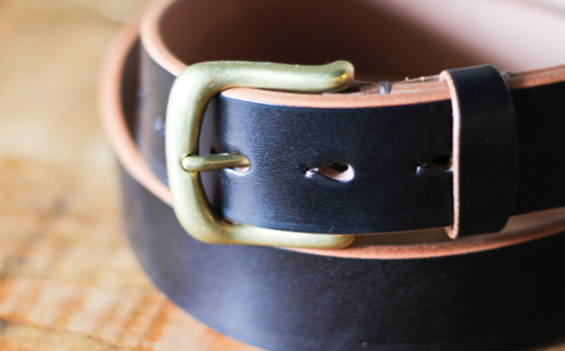 【minca】幅35mmベルト/38インチ  栃木レザーの希少な「ハーネスレザー」使用の贅沢な1枚革のレザーベルト/ブラック/HL-B02/BLACK/minca　551【小物 ファッション 人気 おすすめ 】
