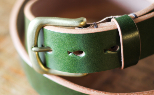 【minca】幅35mmベルト/38インチ  栃木レザーの希少な「ハーネスレザー」使用の贅沢な1枚革のレザーベルト/オリーブ/HL-B02/OLIVE/minca　571【小物 ファッション 人気 おすすめ 】