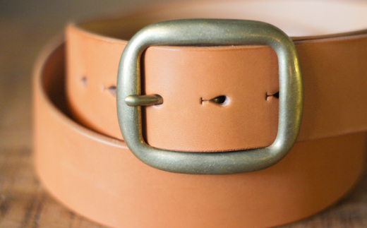 【minca】幅40mmベルト/38インチ  栃木レザーの希少な「ハーネスレザー」使用の贅沢な1枚革のレザーベルト オイルタイプ/キャメル/HL-B03/CAMEL　614【小物 ファッション 人気 おすすめ 】