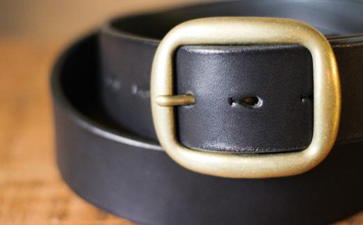 【minca】幅40mmベルト/32インチ  栃木レザーの希少な「ハーネスレザー」使用の贅沢な1枚革のレザーベルト オイルタイプ/ブラック/HL-B03/BLACK　622【小物 ファッション 人気 おすすめ 】