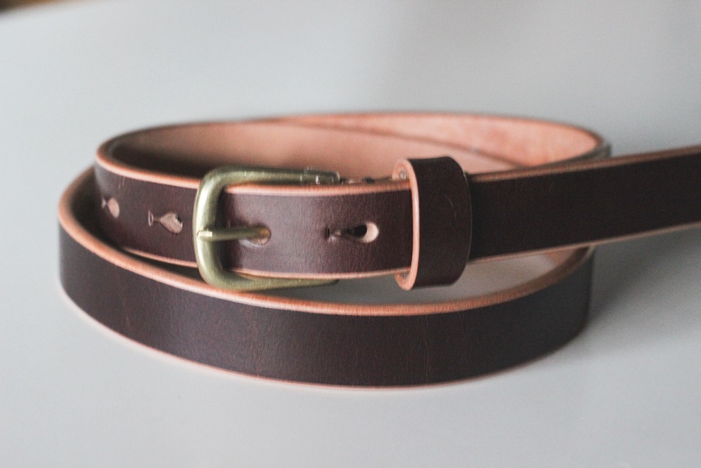 【minca】細幅20mmベルト/36インチ  栃木レザーの希少な「ハーネスレザー」使用の贅沢な1枚革のレザーベルト/チョコ/HL-B04/CHOCO　730【小物 ファッション 人気 おすすめ 】