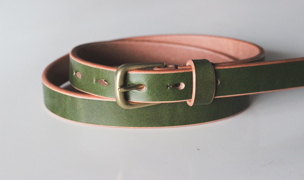 【minca】細幅20mmベルト/36インチ  栃木レザーの希少な「ハーネスレザー」使用の贅沢な1枚革のレザーベルト/オリーブ/HL-B04/OLIVE【小物 ファッション 人気 おすすめ 】