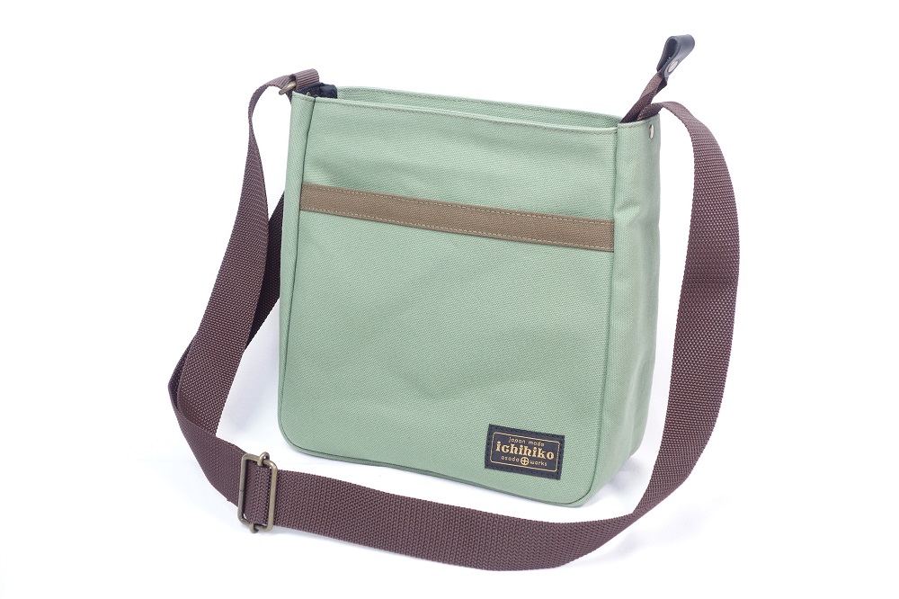 【いちひこ帆布】 縦ショルダー/グリーン【かばん ファッション 人気 おすすめ 】