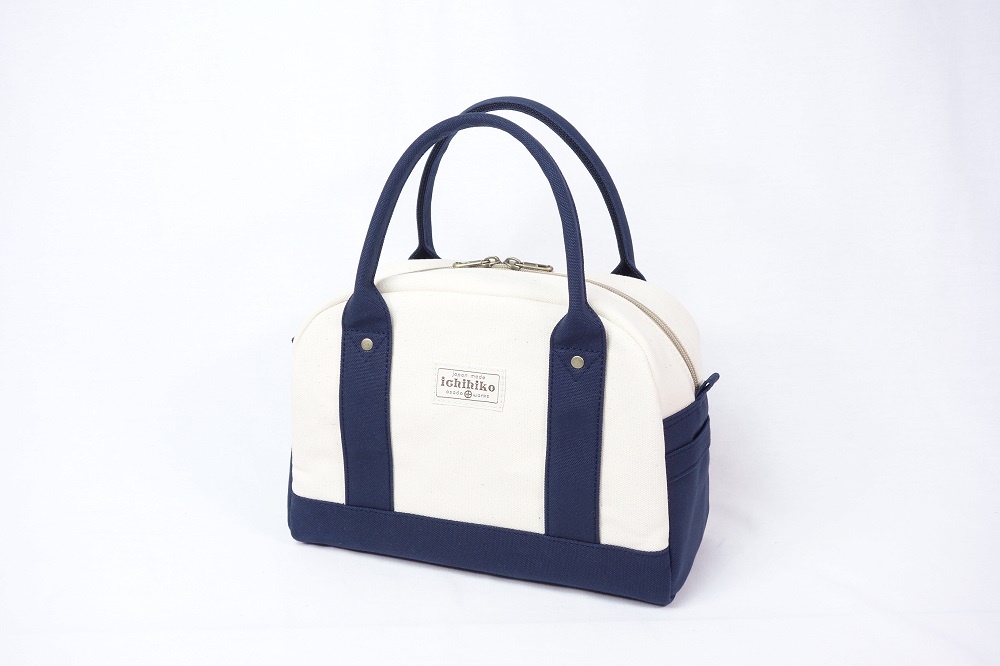 【いちひこ帆布】 ミニボストン/ネイビー【かばん ファッション 人気 おすすめ 】
