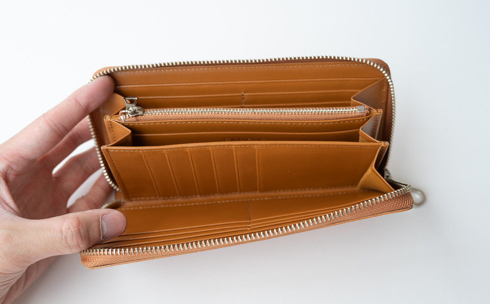 チマブエ　栃木レザー　ラウンドファスナー長財布　【キャメル】【雑貨 ファッション 人気 おすすめ 】