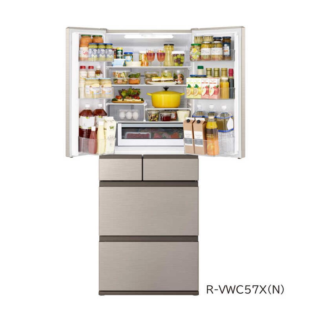 日立 冷蔵庫【標準設置費込み】 VWCシリーズ 6ドア フレンチドア(観音開き) 570L『2025年度モデル』R-VWC57X-N【生活家電 日用品 人気 おすすめ 】