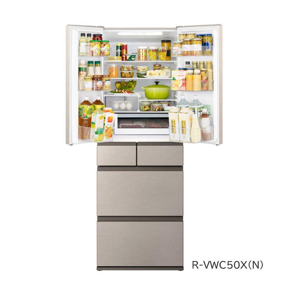 日立 冷蔵庫【標準設置費込み】 VWCシリーズ 6ドア フレンチドア(観音開き) 500L『2025年度モデル』R-VWC50X-N【生活家電 日用品 人気 おすすめ 】
