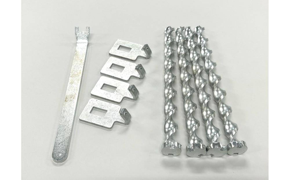 ねじペグ２０ｃｍ　シルバー　４本セット　キャンプ用ペグ　スパイラル　トルネード　アウトドア　【アウトドアグッズ 人気 おすすめ 】