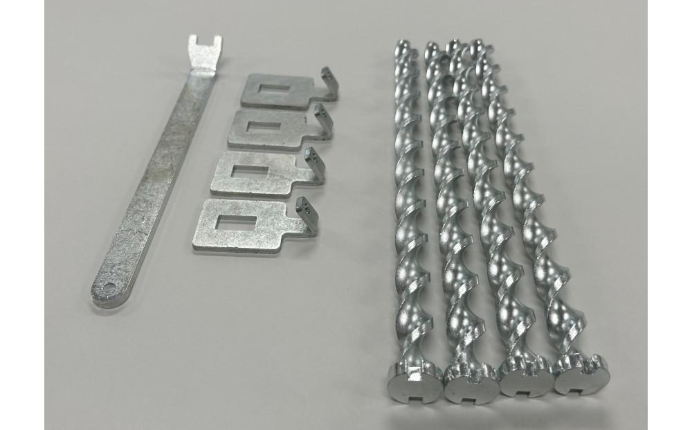 ねじペグ２５ｃｍ　シルバー　4本セット　キャンプ用ペグ　スパイラル　トルネード　アウトドア【アウトドアグッズ 人気 おすすめ 】