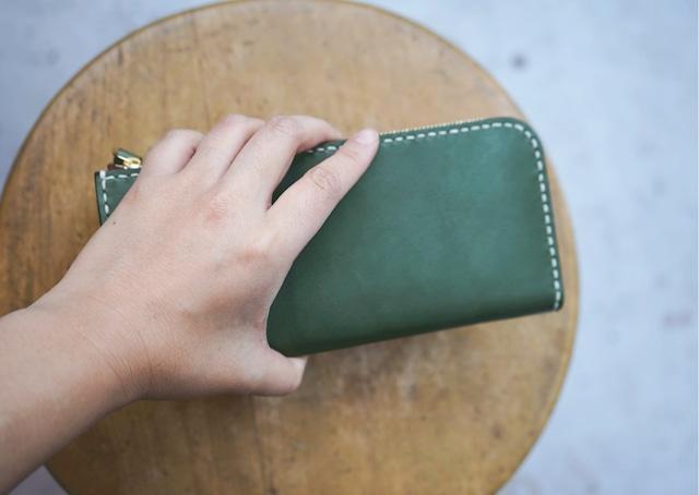 栃木レザー使用｜滑らか本革Lジップ長財布｜Lzip wallet 01｜ブラック｜minca（全6色）