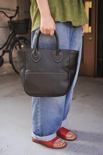 栃木レザー使用｜ソフトな手触り 本革 小さめトートバッグ｜Tote bag 03 S｜ブルー｜minca（全6色）