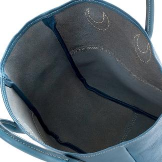 栃木レザー使用｜ソフトな手触り 本革 A4対応トートバッグ｜Tote bag 03 M｜ブルー｜minca（全6色）