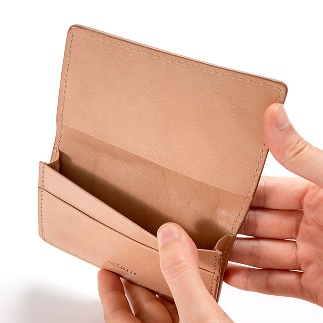 栃木レザー使用｜約30枚収納 本革名刺入れ｜Card holder 01｜チョコ｜minca（全7色）