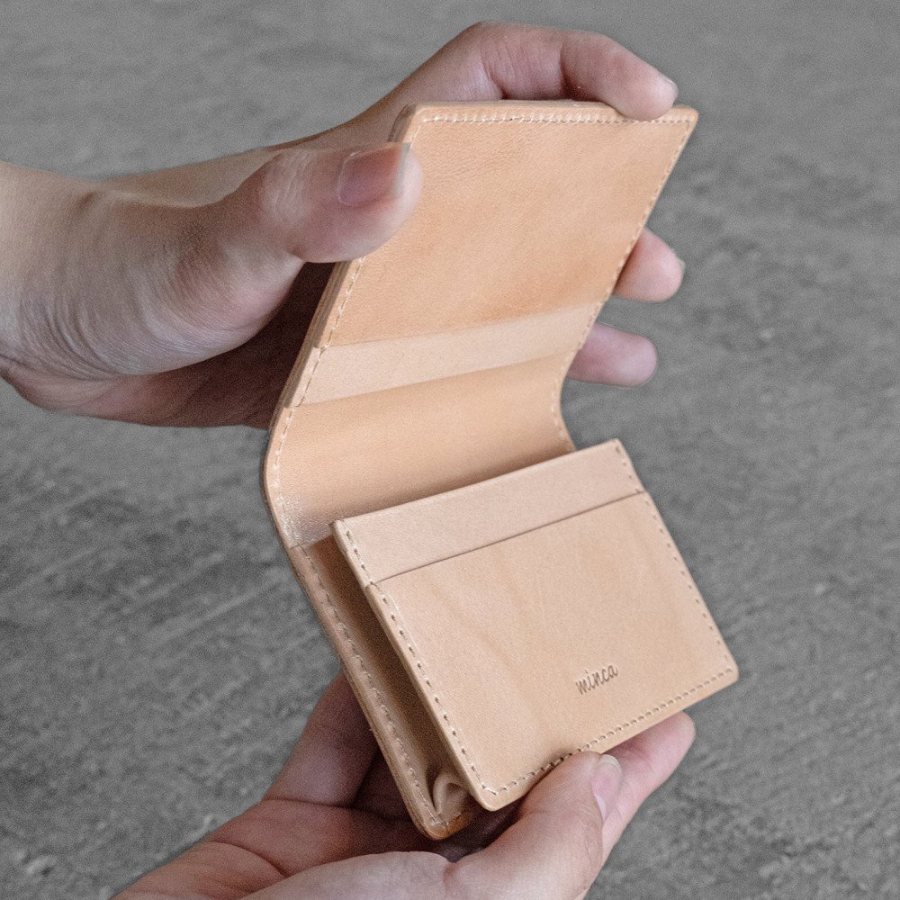 栃木レザー使用｜約50枚収納 本革名刺入れ｜Card holder 02｜タン｜minca（全7色）
