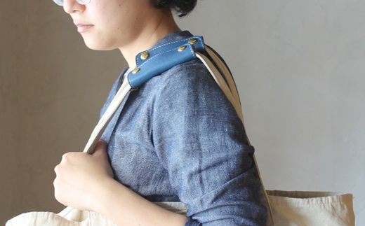栃木レザー使用｜バッグの本革持ち手カバー 2個セット｜Handle cover｜ブルー｜minca（全7色）
