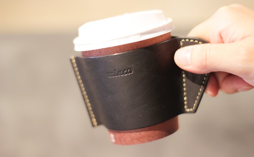 【minca】栃木レザーのカフェグッズ3アイテム5点セット 自宅、オフィス、キャンプシーンでのカフェタイムに/ブラック　678【日用品 人気 おすすめ 】
