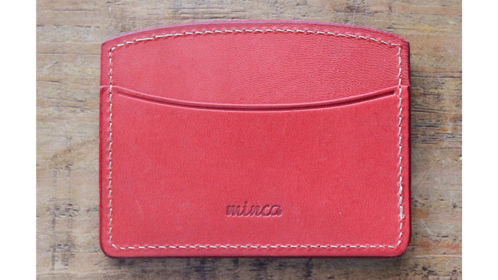 【minca】栃木レザーのヨコ型パスケース 定期入れ パスホルダー02/レッド　700【雑貨 日用品 人気 おすすめ 】