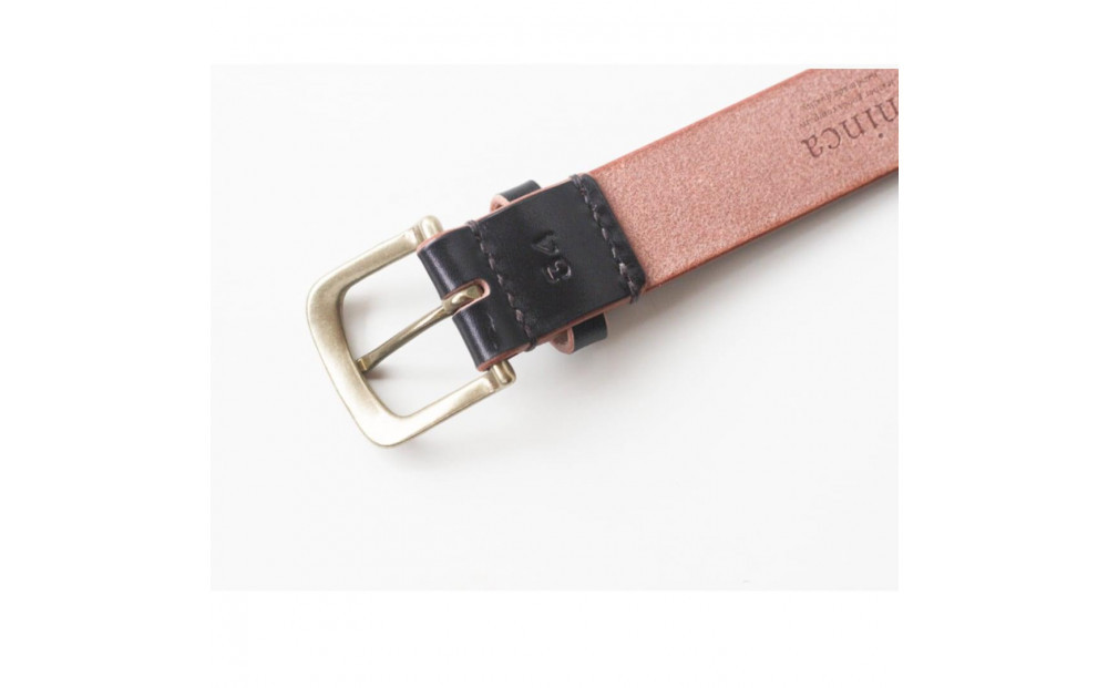 栃木レザー使用｜希少なハーネスレザー 1枚革レザーベルト 35mm幅｜HL-B02｜36インチ｜ブラック｜minca