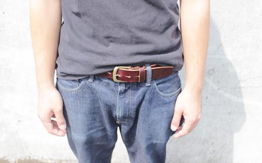 【minca】幅35mmベルト/32インチ  栃木レザーの希少な「ハーネスレザー」使用の贅沢な1枚革のレザーベルト/チョコ/HL-B02/CHOCO/minca　559【小物 ファッション 人気 おすすめ 】