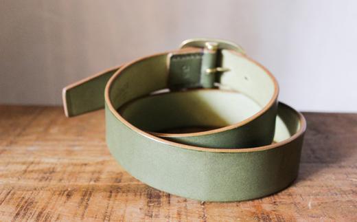 【minca】幅40mmベルト/32インチ  栃木レザーの希少な「ハーネスレザー」使用の贅沢な1枚革のレザーベルト オイルタイプ/オリーブ/HL-B03/OLIVE　618【小物 ファッション 人気 おすすめ 】