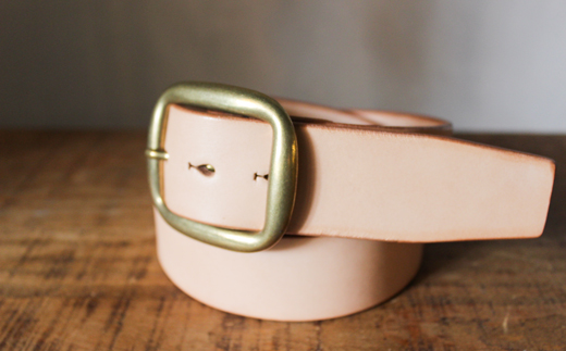 【minca】幅40mmベルト/38インチ  栃木レザーの希少な「ハーネスレザー」使用の贅沢な1枚革のレザーベルト オイルタイプ/タン(生成)/HL-B03/TAN　626【小物 ファッション 人気 おすすめ 】