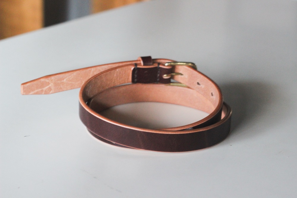 【minca】細幅20mmベルト/36インチ  栃木レザーの希少な「ハーネスレザー」使用の贅沢な1枚革のレザーベルト/チョコ/HL-B04/CHOCO　730【小物 ファッション 人気 おすすめ 】