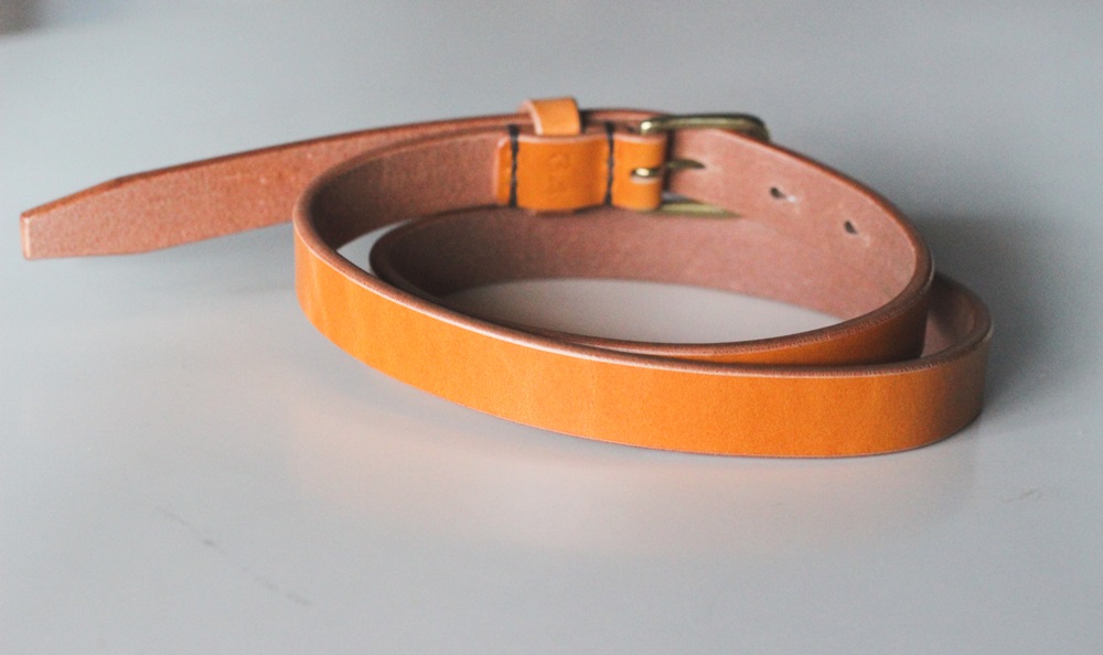 【minca】細幅20mmベルト/36インチ  栃木レザーの希少な「ハーネスレザー」使用の贅沢な1枚革のレザーベルト/キャメル/HL-B04/CAMEL【小物 ファッション 人気 おすすめ 】