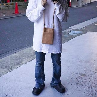 栃木レザー使用｜ソフトな手触り 本革 スマホショルダー｜Smartphone shoulder｜チョコ｜minca（全6色）