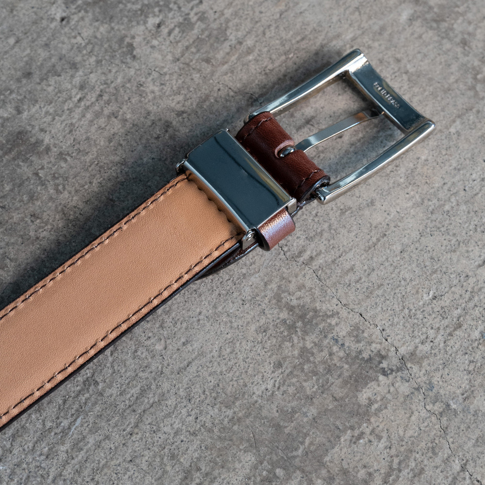 栃木レザー使用｜希少ハーネスレザーの贅沢ビジネスベルト｜Business belt｜チョコ｜minca（全3色）