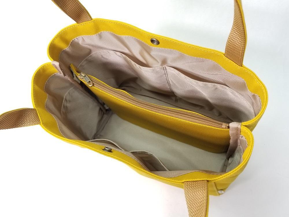 【いちひこ帆布】パーティショントート　イエロー【かばん ファッション 人気 おすすめ 】