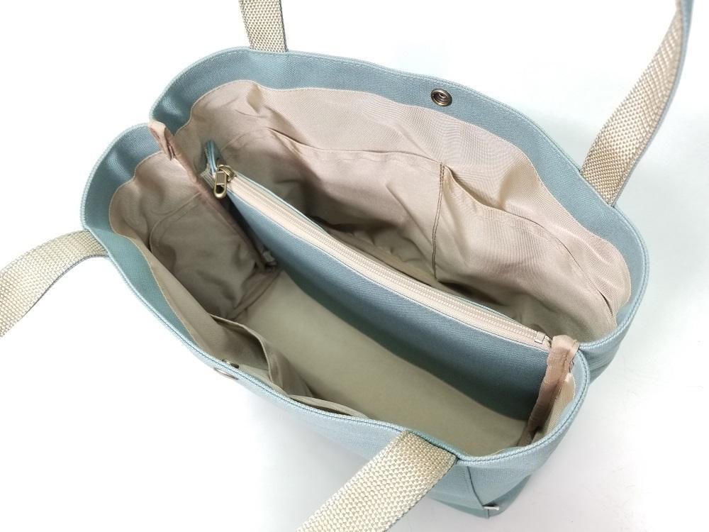 【いちひこ帆布】パーティショントート　水色【かばん ファッション 人気 おすすめ 】