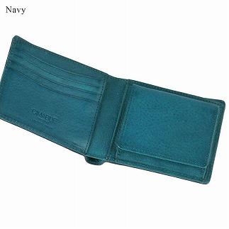 チマブエ Morris 栃木レザー 本革 二つ折り財布【紺】【雑貨 ファッション 人気 おすすめ 】