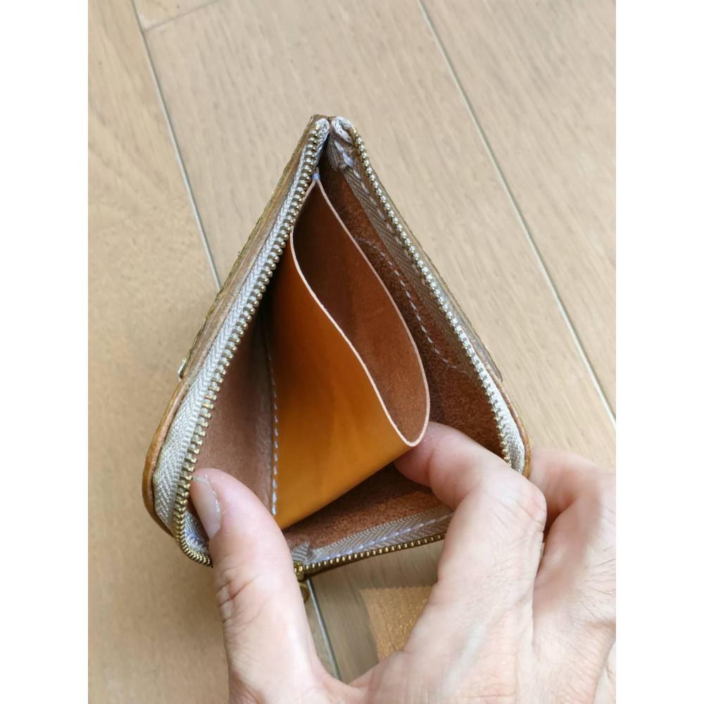 L字ファスナーミニ財布（蛇・黄色）