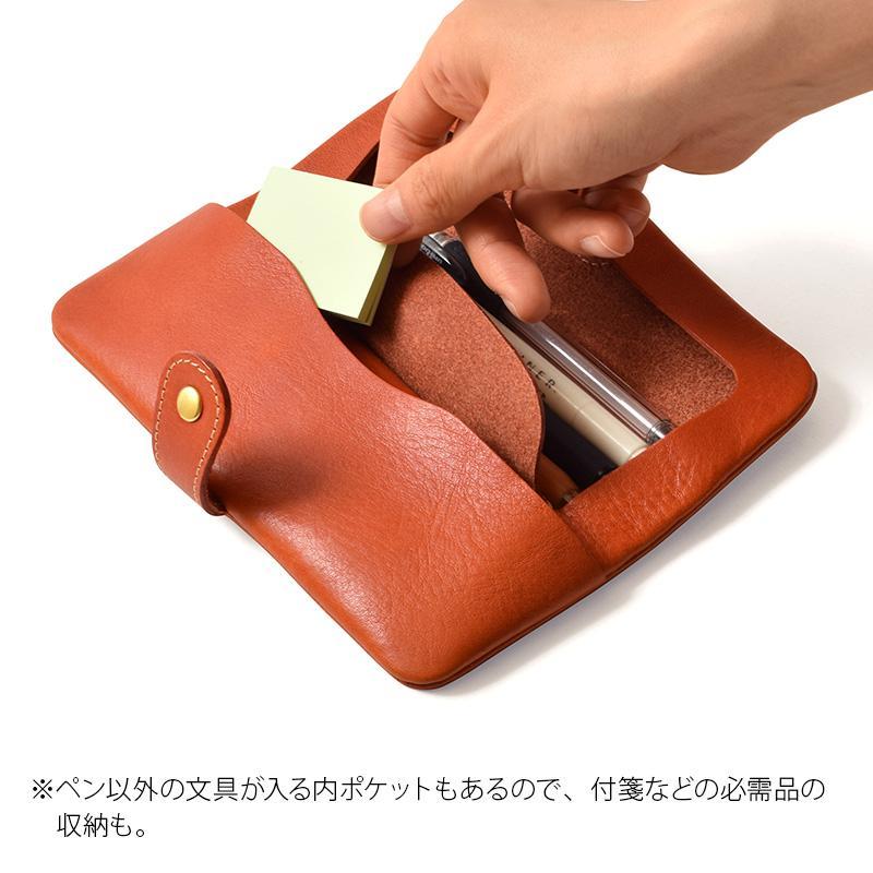 ペンケース-tray- HUKURO 栃木レザー 全6色【ブラック(黒糸)】【雑貨 日用品 人気 おすすめ 】