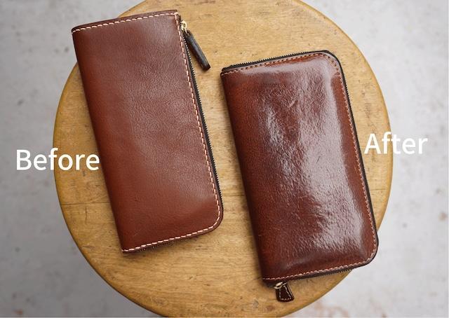 栃木レザー使用｜やわらか本革Lジップ長財布｜Lzip wallet 02｜チョコ｜minca（全5色）