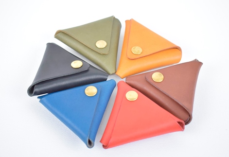 【minca】 栃木レザーの三角コインケース小 小銭入れ コンパクト 小さめ/Coin purse 01/チョコ　469【雑貨 ファッション 人気 おすすめ 】