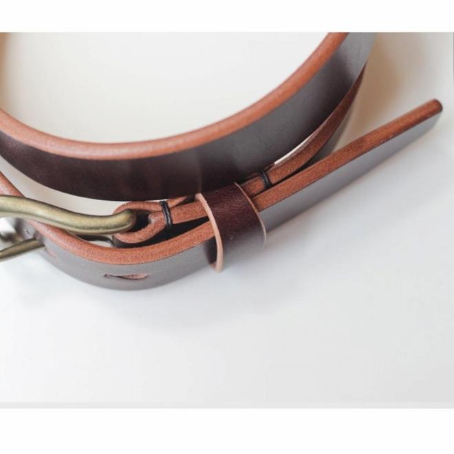 【minca】幅35mmベルト/32インチ  栃木レザーの希少な「ハーネスレザー」使用の贅沢な1枚革のレザーベルト/チョコ/HL-B02/CHOCO/minca　559【小物 ファッション 人気 おすすめ 】