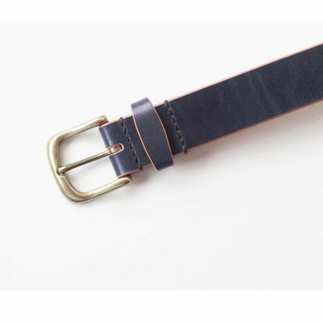 【minca】幅35mmベルト/32インチ  栃木レザーの希少な「ハーネスレザー」使用の贅沢な1枚革のレザーベルト/ネイビー/HL-B02/NAVY/minca　575【小物 ファッション 人気 おすすめ 】