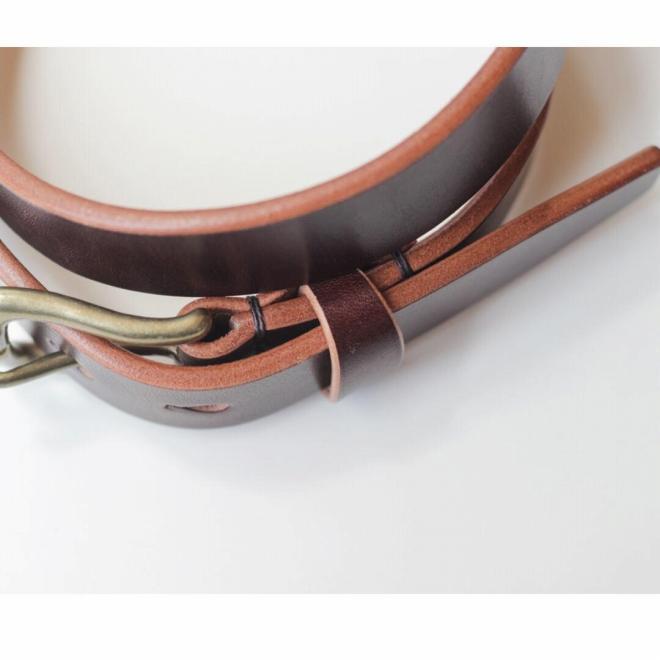 【minca】幅30mmベルト/32インチ  栃木レザーの希少な「ハーネスレザー」使用の贅沢な1枚革のレザーベルト/チョコ/HL-B01/CHOCO/minca　584【小物 ファッション 人気 おすすめ 】