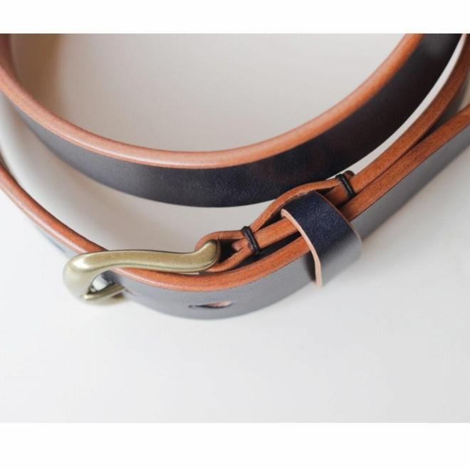 【minca】幅30mmベルト/32インチ  栃木レザーの希少な「ハーネスレザー」使用の贅沢な1枚革のレザーベルト/ブルー/HL-B01/BLUE　604【小物 ファッション 人気 おすすめ 】