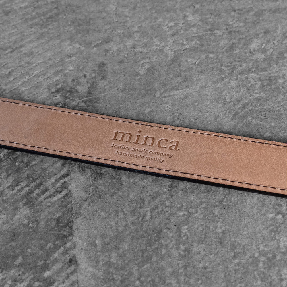 栃木レザー使用｜希少ハーネスレザーの贅沢ビジネスベルト｜Business belt｜ブラック｜minca（全3色）