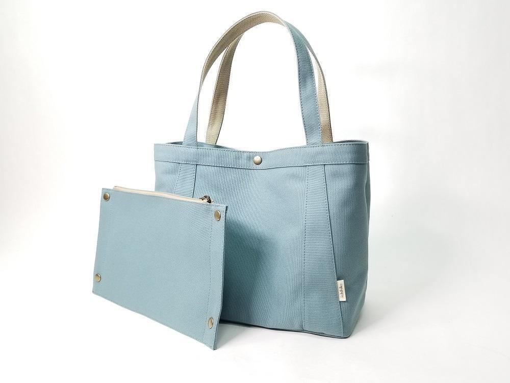 【いちひこ帆布】パーティショントート　水色【かばん ファッション 人気 おすすめ 】
