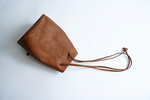 【レザー巾着】Drawstring bag　カラー：Red Brown【かばん ファッション 人気 おすすめ 】