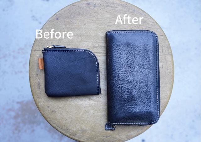 栃木レザー使用｜やわらか本革Lジップミニ財布｜Lzip wallet small 02｜チョコ｜minca（全6色）