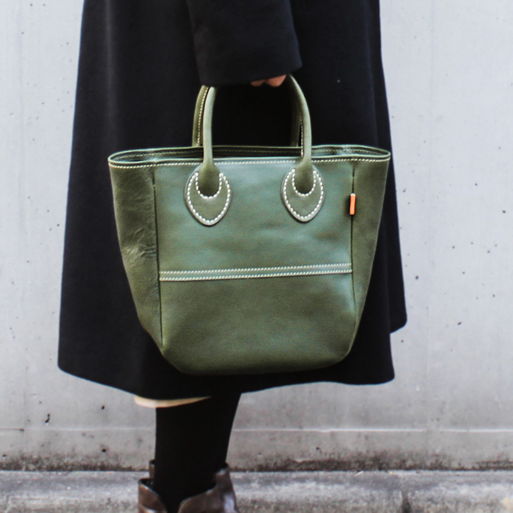 栃木レザー使用｜ソフトな手触り 本革 小さめトートバッグ｜Tote bag 03 S｜レッド｜minca（全6色）