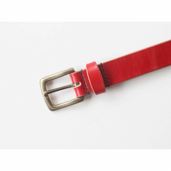 【minca】幅30mmベルト/32インチ  栃木レザーの希少な「ハーネスレザー」使用の贅沢な1枚革のレザーベルト/レッド/HL-B01/RED/minca　592【小物 ファッション 人気 おすすめ 】